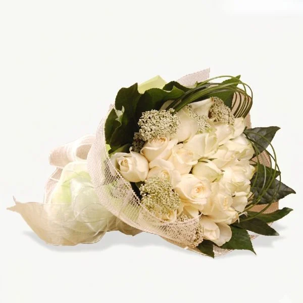 Cream Ivory Roses Hand Bouquet